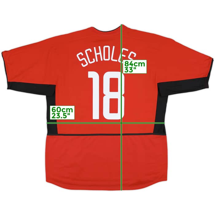 2002-04 Manchester United Home Shirt Scholes #18 - 9/10 - (XXL)