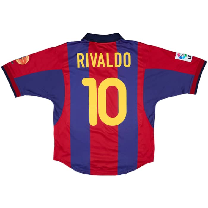 2000-01 Barcelona Home Shirt Rivaldo #10 - 10/10 - (M)