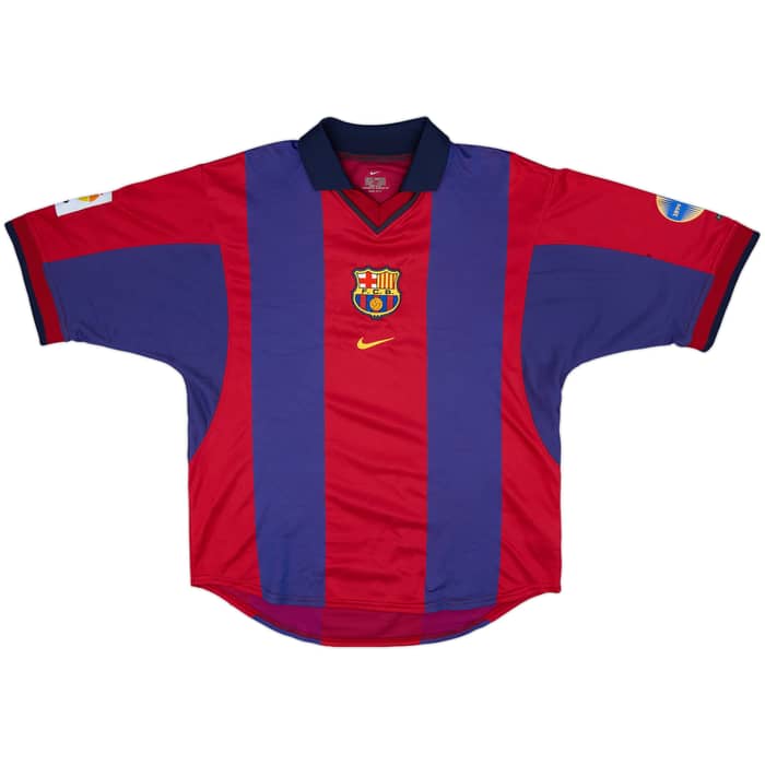 2000-01 Barcelona Home Shirt Rivaldo #10 - 10/10 - (M)