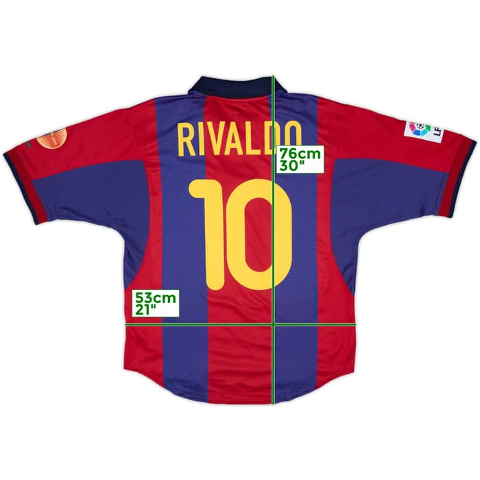 2000-01 Barcelona Home Shirt Rivaldo #10 - 10/10 - (M)