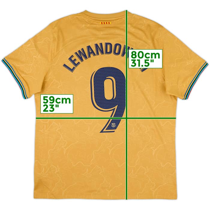 2022-23 Barcelona Away Shirt Lewandowski #9 - 9/10 - (XL)