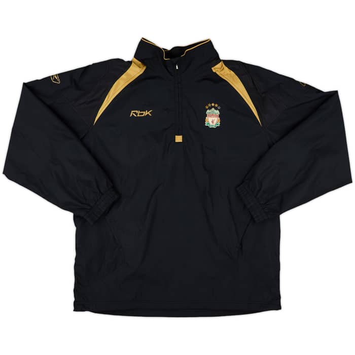 2005-06 Liverpool Reebok 1/4 Zip Hooded Rain Jacket - 6/10 - (M)