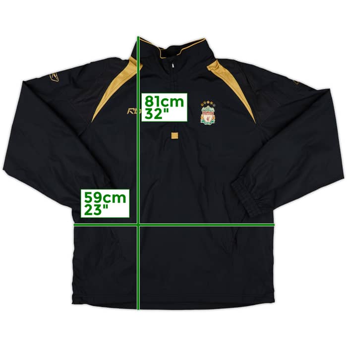 2005-06 Liverpool Reebok 1/4 Zip Hooded Rain Jacket - 6/10 - (M)