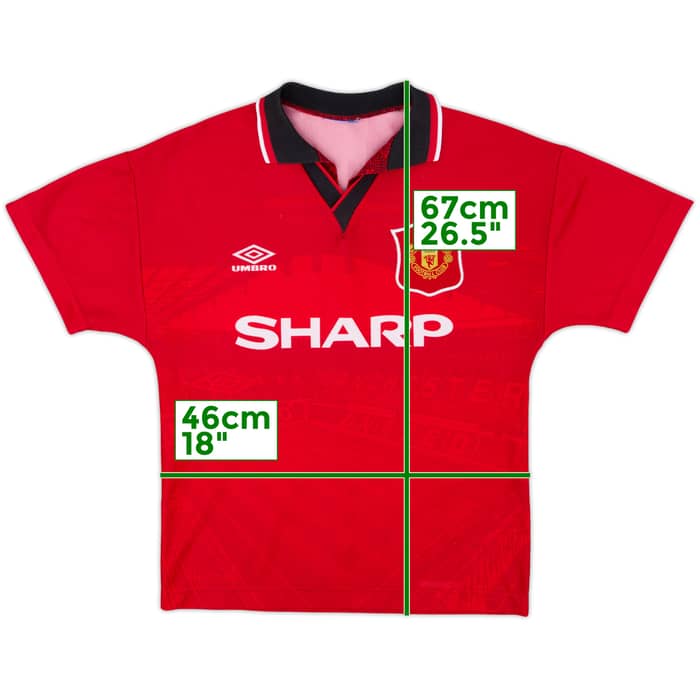 1994-96 Manchester United Home Shirt - 8/10 - (Y)