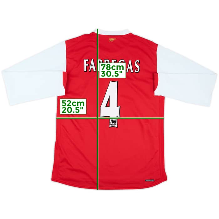 2006-08 Arsenal Home L/S Shirt Fabregas #4 - 6/10 - (M)