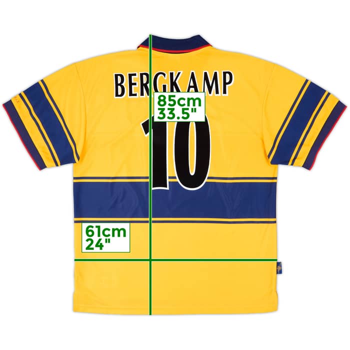 1997-99 Arsenal Away Shirt Bergkamp #10 - 9/10 - (XXL)
