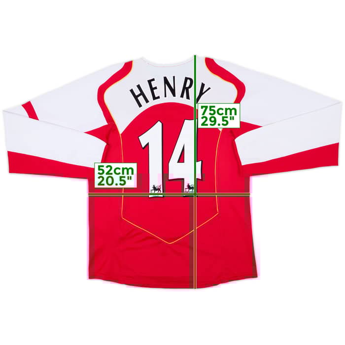 2004-05 Arsenal Home L/S Shirt Henry #14 - 7/10 - (L)