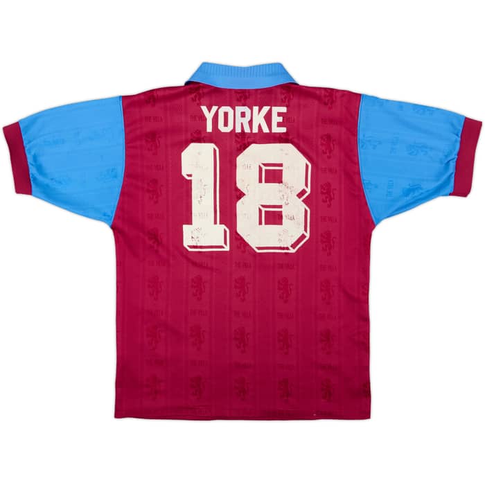 1995-97 Aston Villa Home Shirt Yorke #18 - 6/10 - (S)