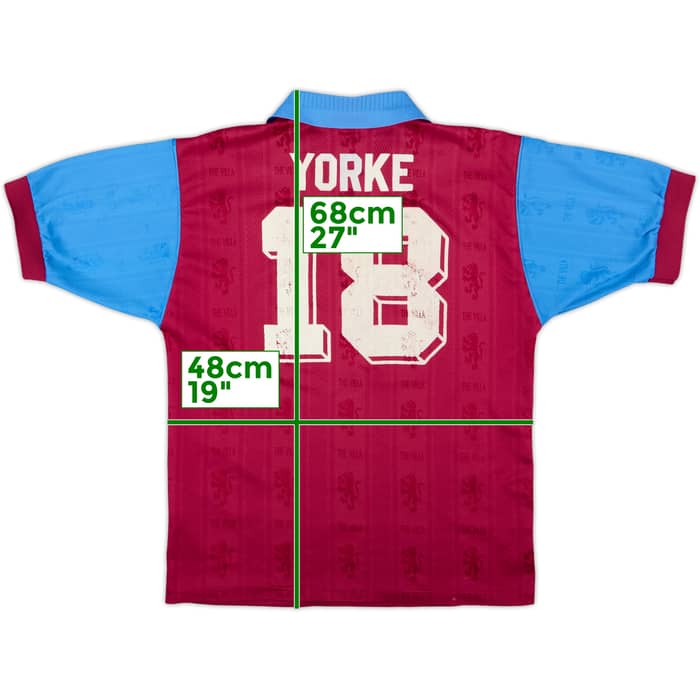 1995-97 Aston Villa Home Shirt Yorke #18 - 6/10 - (S)