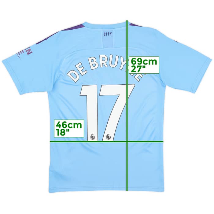 2019-20 Manchester City Home Shirt De Bruyne #17 - 8/10 - (S)