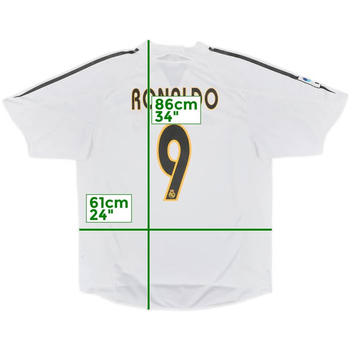 2004-05 Real Madrid Home Shirt Ronaldo #9 - 7/10 - (L)