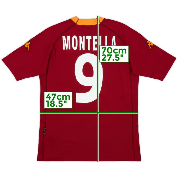 2000-01 Roma Home Shirt Montella #9 - 5/10 - (L)