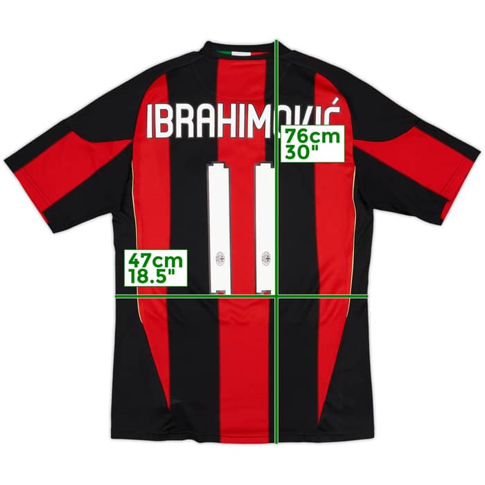 2010-11 AC Milan Home Shirt Ibrahimovic #11 - 10/10 - (S)