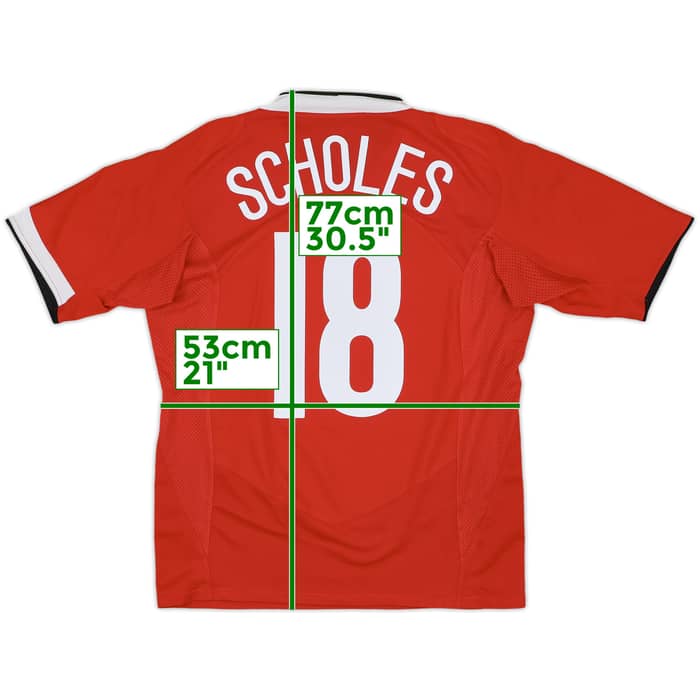 2004-06 Manchester United Home Shirt Scholes #18 - 7/10 - (S)