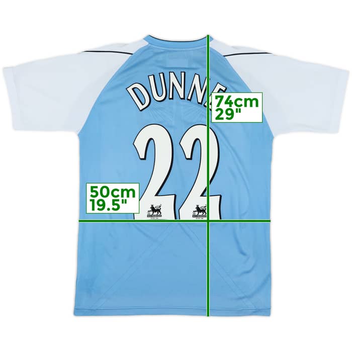 2006-07 Manchester City Home Shirt Dunne #22 - 8/10 - (M)