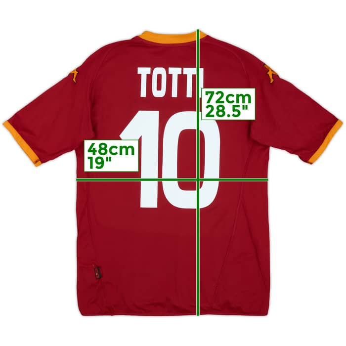 2007-08 Roma Home Shirt Totti #10 - 7/10 - (XL)