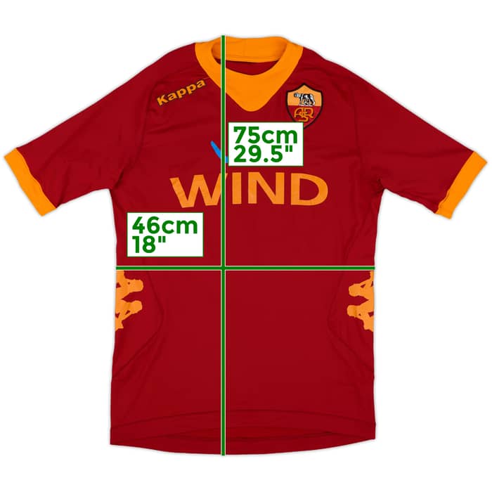 2011-12 Roma Home Shirt #6 - 8/10 - (S)