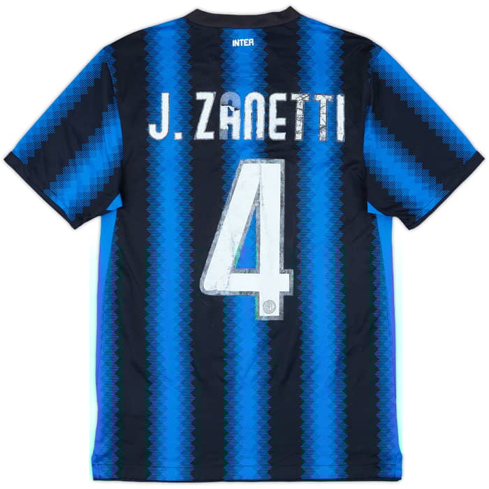 2010-11 Inter Milan Home Shirt J.Zanetti #4 - 4/10 - (S)