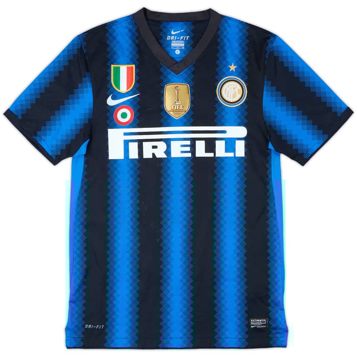 2010-11 Inter Milan Home Shirt J.Zanetti #4 - 4/10 - (S)