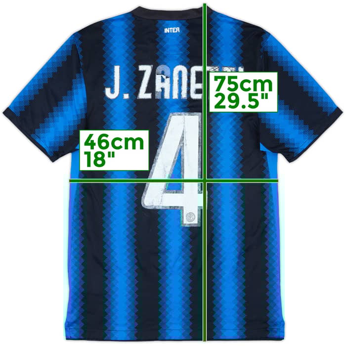 2010-11 Inter Milan Home Shirt J.Zanetti #4 - 4/10 - (S)