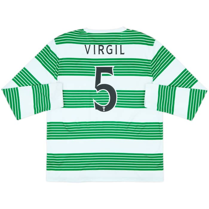 2013-15 Celtic Home L/S Shirt Virgil #5 - 7/10 - (L)