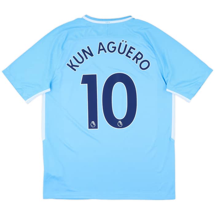 2017-18 Manchester City Home Shirt Kun Aguero #10 - 10/10 - (M)