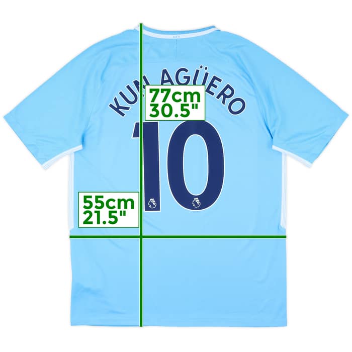 2017-18 Manchester City Home Shirt Kun Aguero #10 - 10/10 - (M)