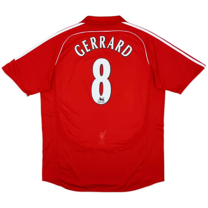 2006-08 Liverpool Home Shirt Gerrard #8 - 7/10 - (XL)