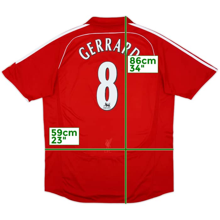 2006-08 Liverpool Home Shirt Gerrard #8 - 7/10 - (XL)