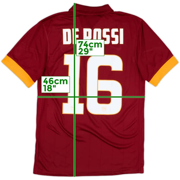 2014-15 Roma Home Shirt De Rossi #16 - 10/10 - (S)