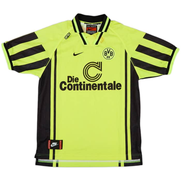1996-97 Borussia Dortmund Signed Home Shirt - 5/10 - (XL.Boys)