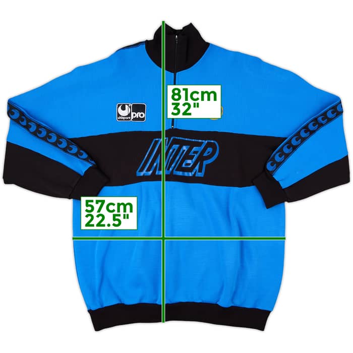 1990-91 Inter Milan Uhlsport 1/4 Zip Sweat Top - 8/10 - (XL)