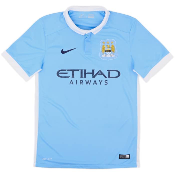 2015-16 Manchester City Home Shirt Silva #21 - 8/10 - (S)