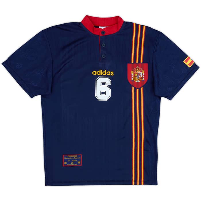 1996-98 Spain Away Shirt R.Hierro #6 - 9/10 - (S)