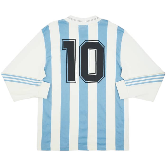 2018-19 Argentina adidas '1993' Retro Home L/S Shirt #10 (Maradona) - 8/10 - (XL)