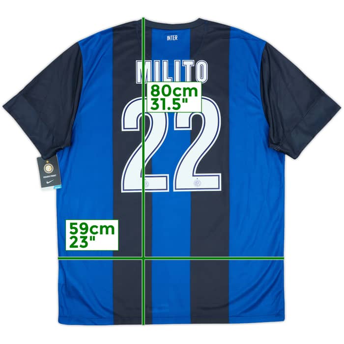 2012-13 Inter Milan Home Shirt Milito #22 (XL)