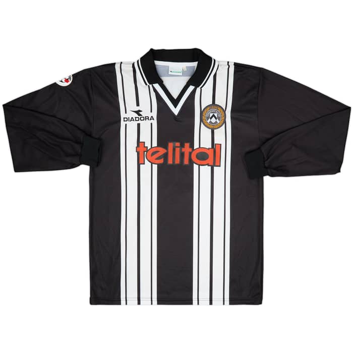 1998-99 Udinese Match Issue Home L/S Shirt Appiah #20