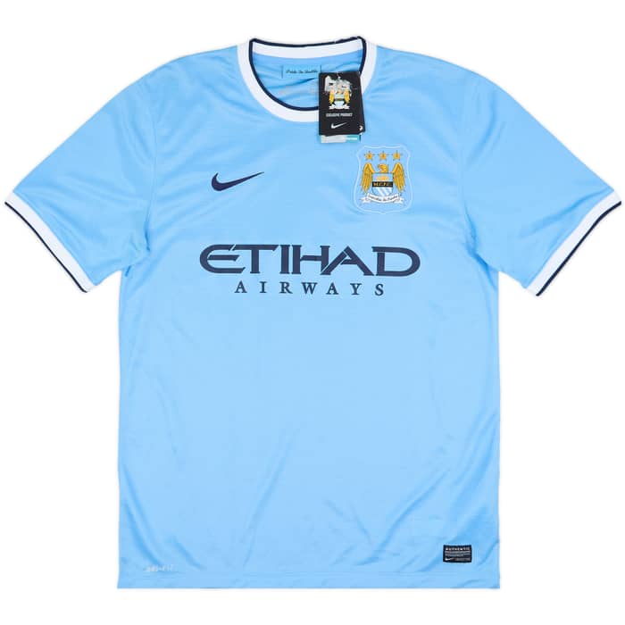 2013-14 Manchester City Home Shirt Kompany #4 (M)