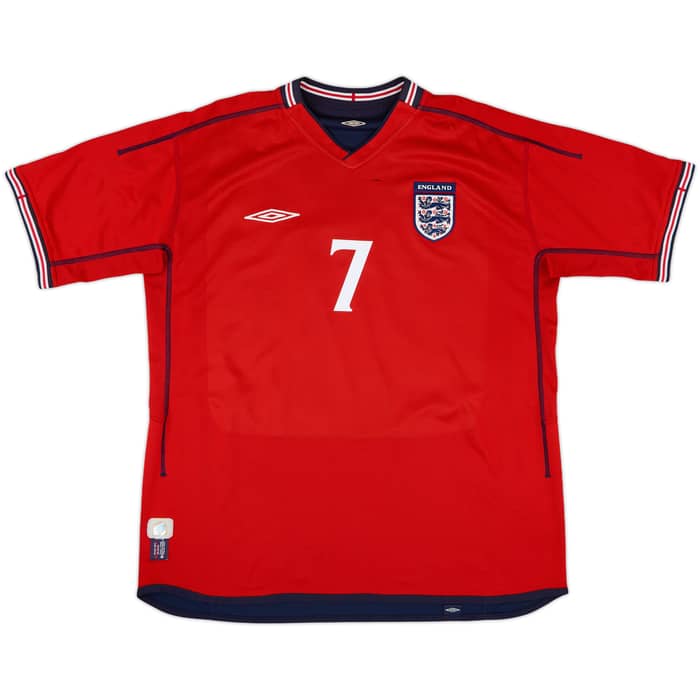 2002-04 England Away Shirt Beckham #7 - 5/10 - (L)