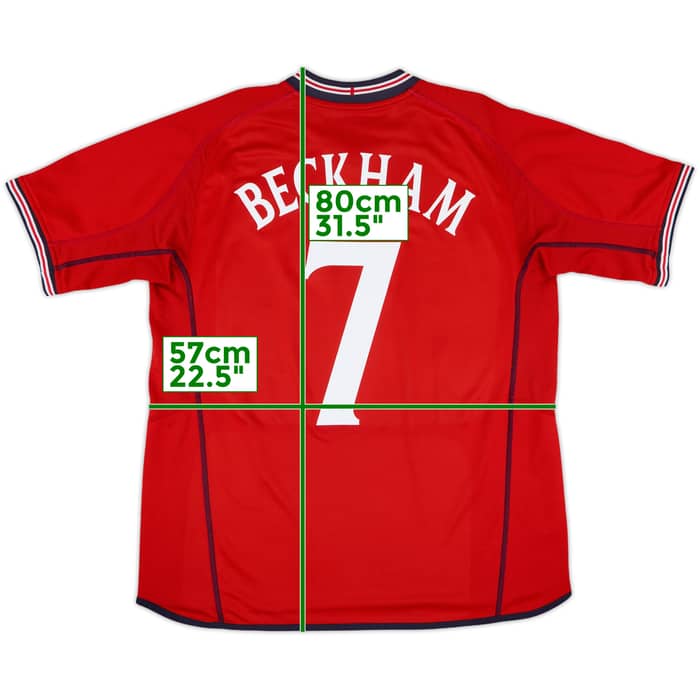 2002-04 England Away Shirt Beckham #7 - 5/10 - (L)