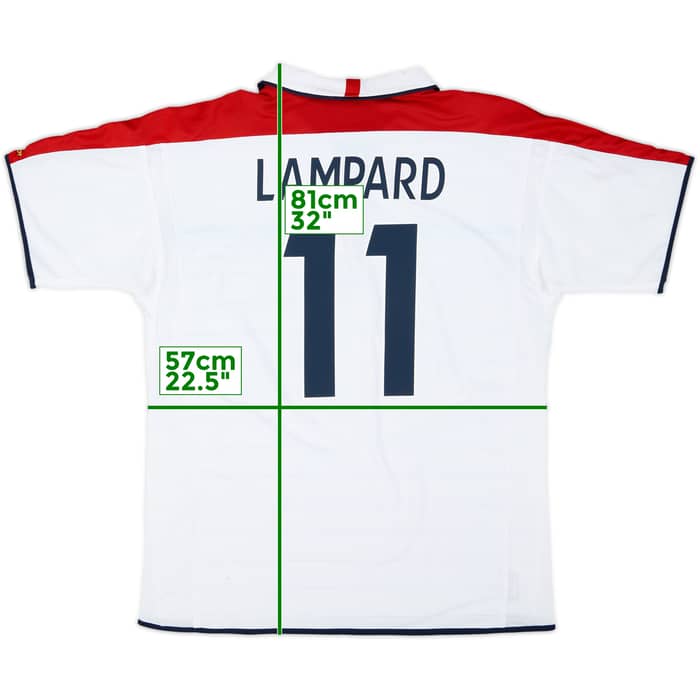 2003-05 England Home Shirt Lampard #11 - 7/10 - (XL)