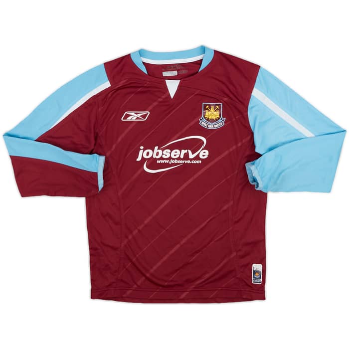2005-07 West Ham Home L/S Shirt - 7/10 - (M.Boys)
