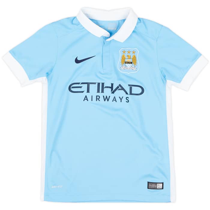 2015-16 Manchester City Home Shirt Wilfried #14 - 8/10 - (S.Boys)