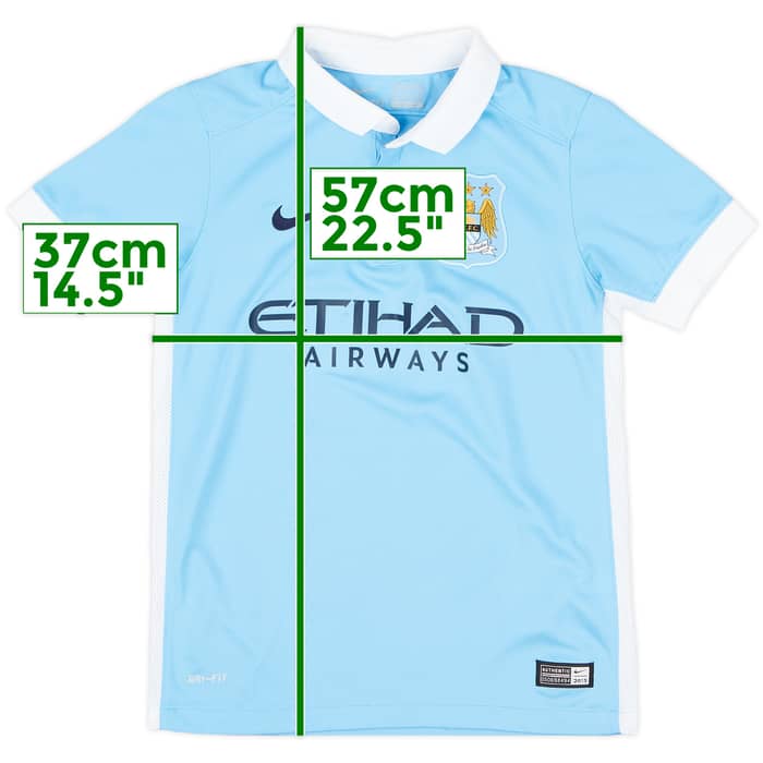 2015-16 Manchester City Home Shirt Wilfried #14 - 8/10 - (S.Boys)