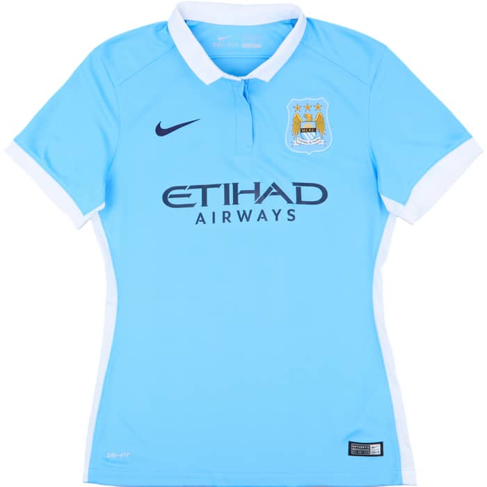 2015-16 Manchester City Home Shirt Kun Aguero #10 - 9/10 - (Women's S)