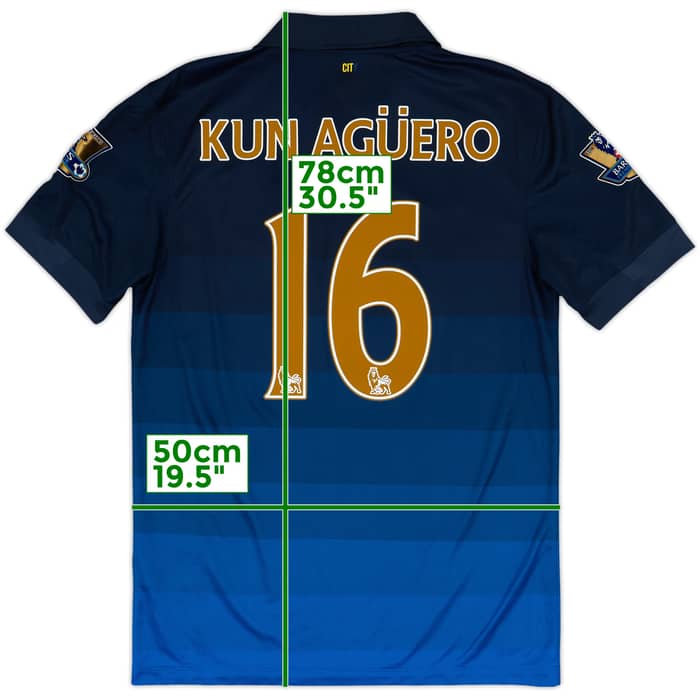 2014-15 Manchester City Away Shirt Kun Aguero #16 - 9/10 - (M)