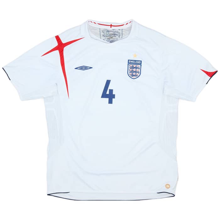 2005-07 England Home Shirt Gerrard #4 - 5/10 - (XL)