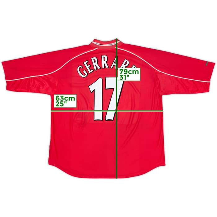 2000-02 Liverpool Camiseta Local Gerrard #17 - 5/10 - (XXL)