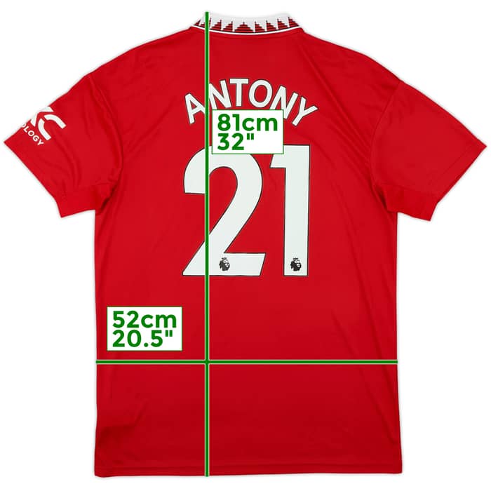 2022-23 Manchester United Home Shirt Antony #21 - 8/10 - (L)