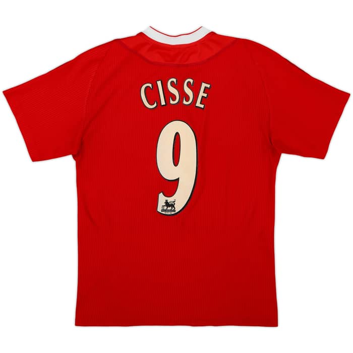 2002-04 Liverpool Home Shirt Cisse #9 - 6/10 - (S)
